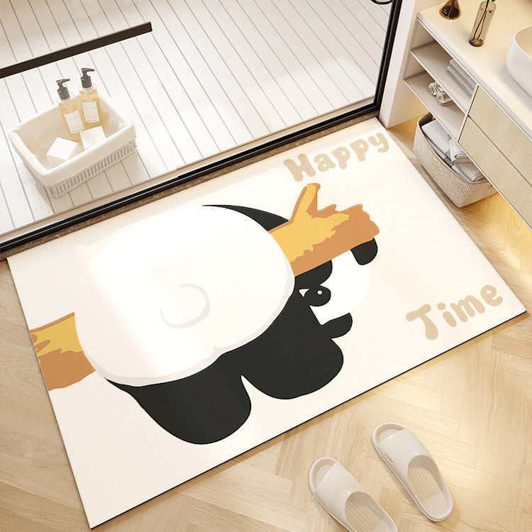 Decorative Panda Print Bath Mat Kalsten