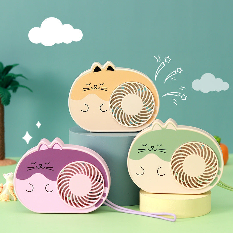 Women Portable Cat Mini Fan Kalsten