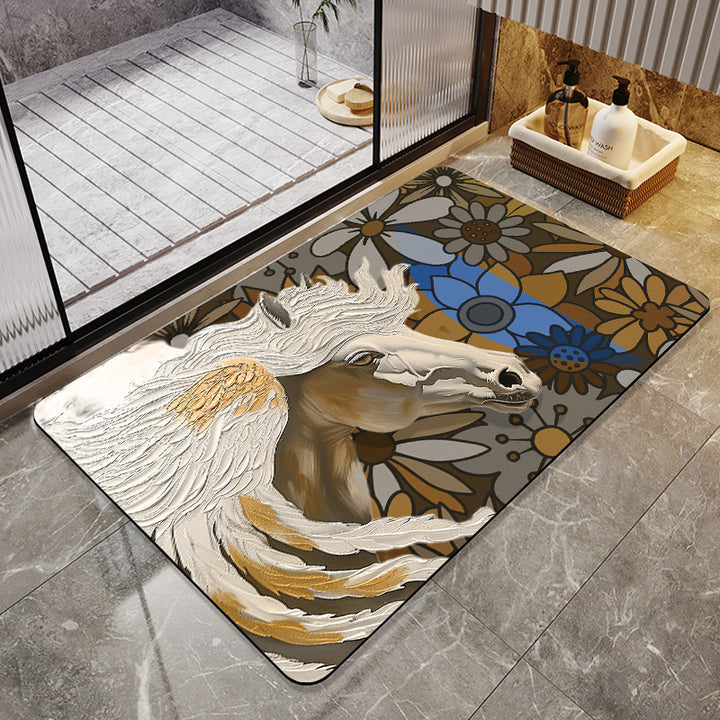 Artistic Horse-Themed Bath Mat Kalsten 1788245763
