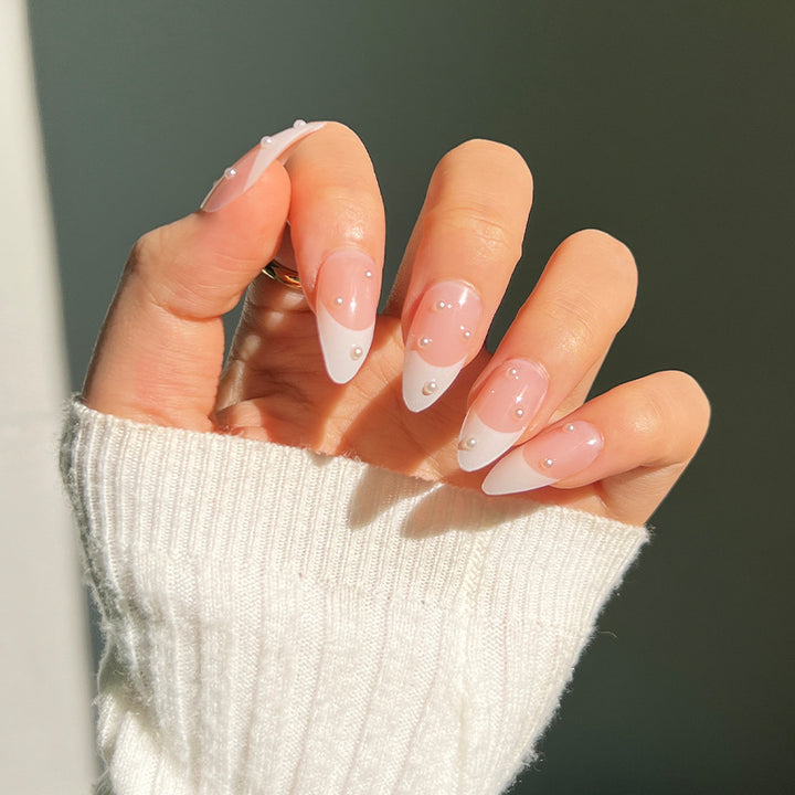 Artful acrylic nails with elegant French tip Kalsten