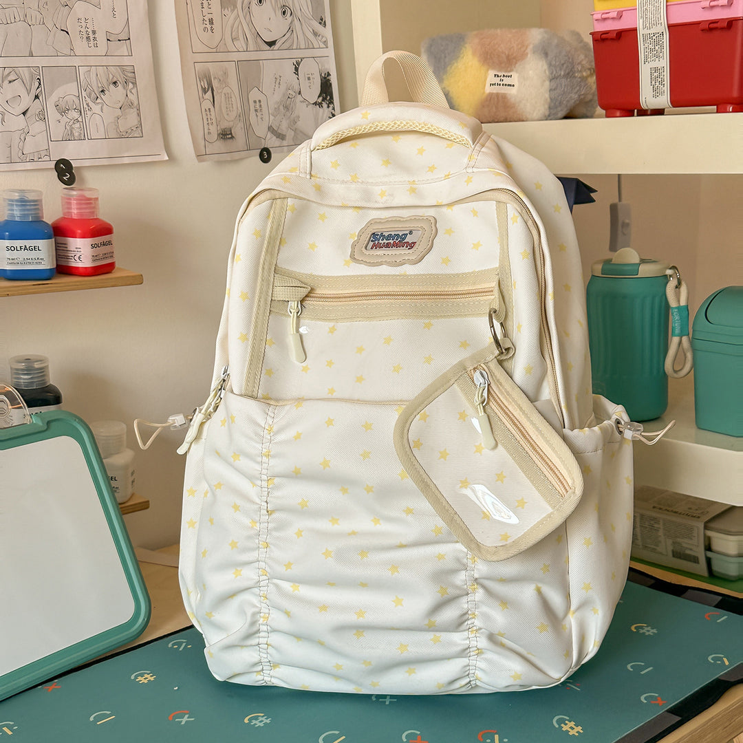 Stylish Multi-Pocket Backpack with Star Accents Kalsten