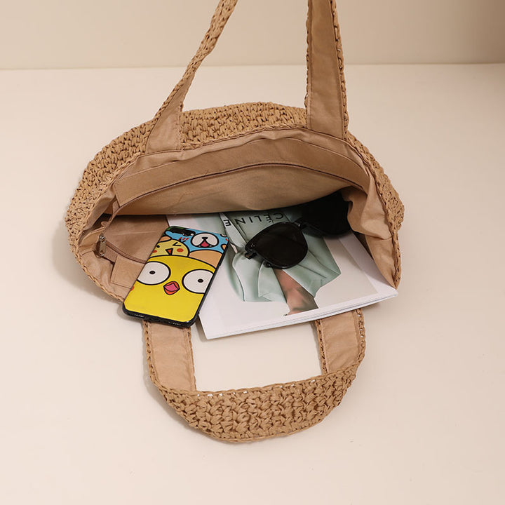Stylish basket bag made of natural fiber with generous storage space Kalsten