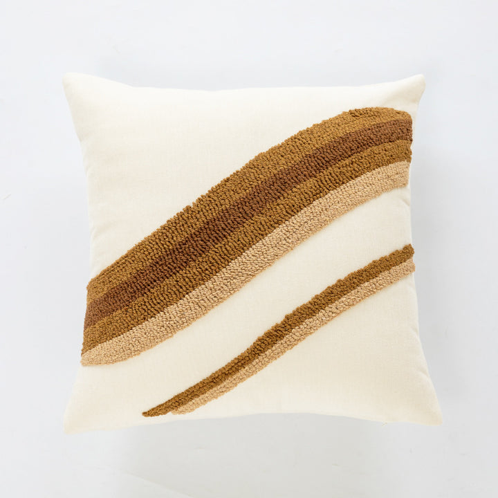 Plush Faux Fur Ribbed Grid Square Throw Pillow with Channel-Quilt Texture
