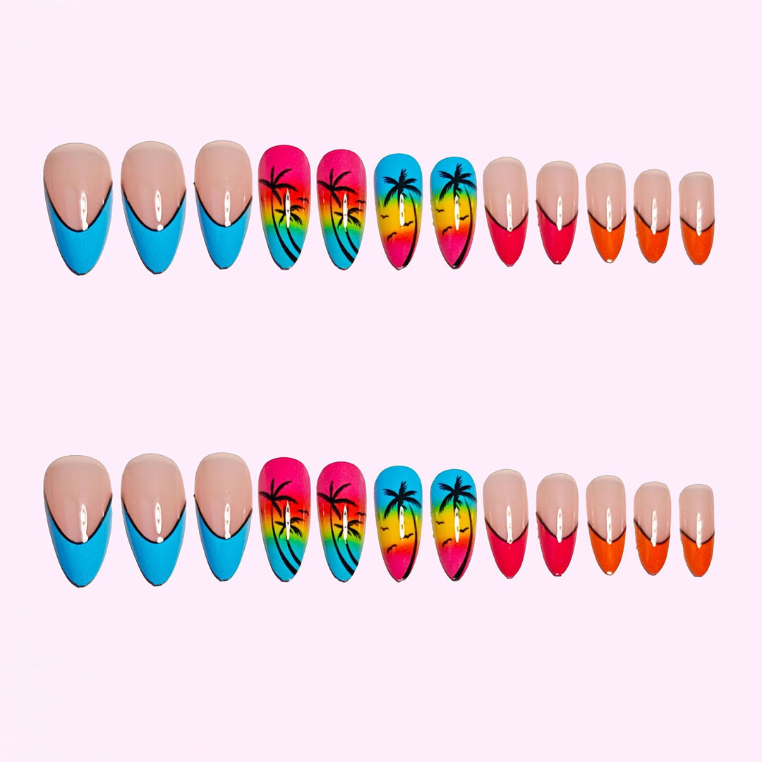 Tropical Sunset Nail Art
