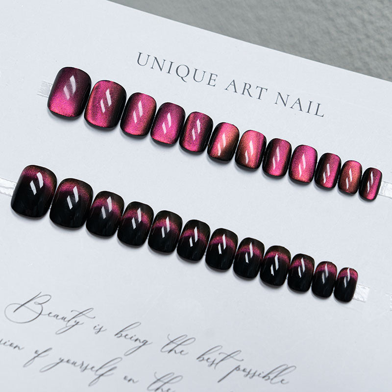 Elegant Press-On Nail Art Set with Gradient Finish