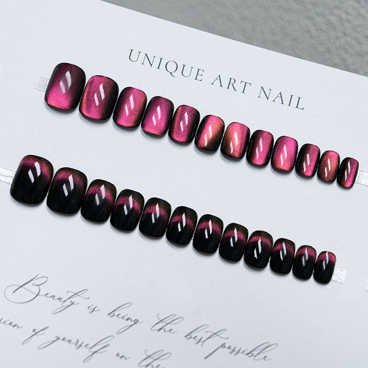 Elegant Press-On Nail Art Set with Gradient Finish
