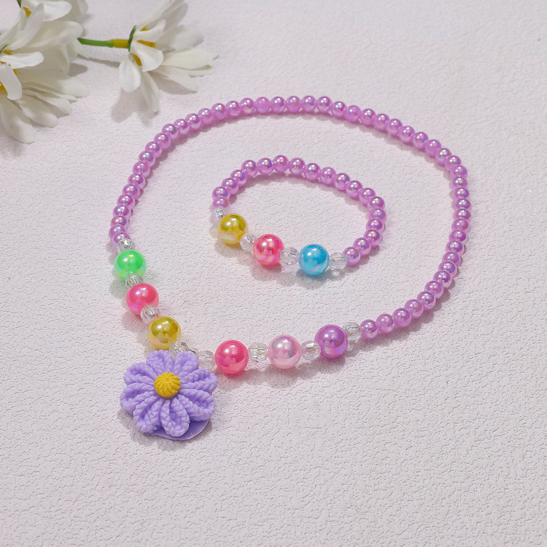 Playful jewelry set with flower pendant Kalsten