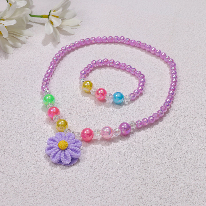 Playful jewelry set with flower pendant Kalsten