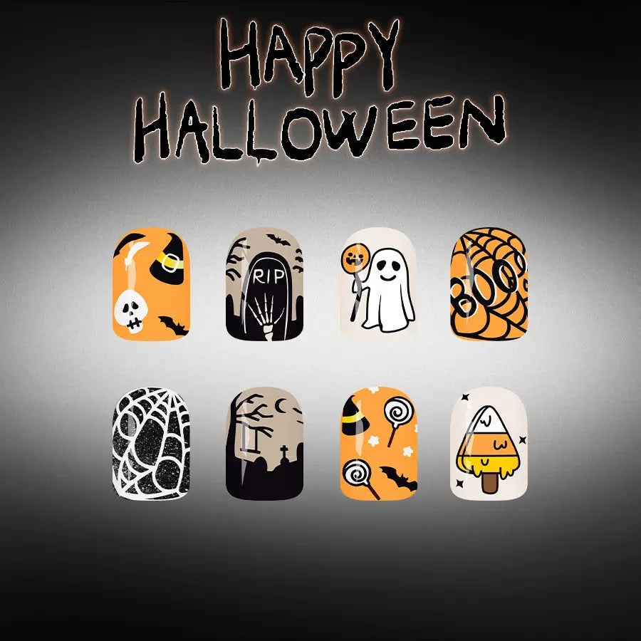 Halloween Acrylic Nail Set with Creepy 3D Designs Kalsten