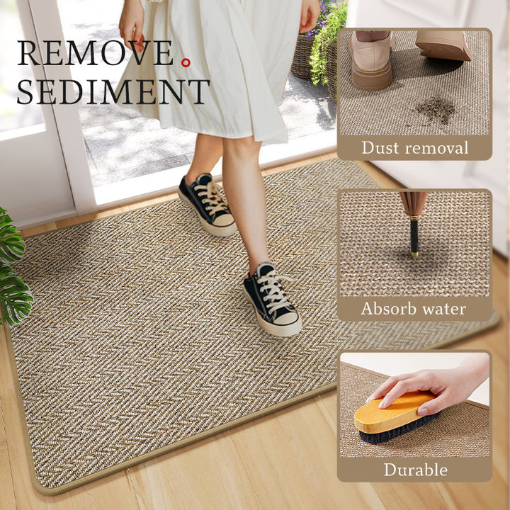 Elegant Herringbone Entrance Mat