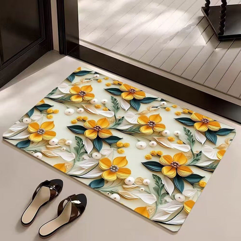 Elegant Floral Pattern Area Mat