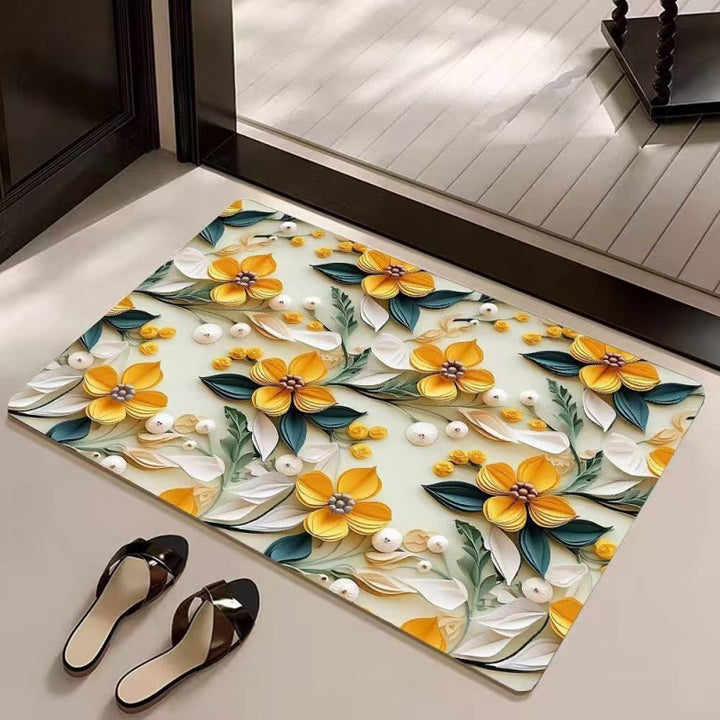 Elegant Floral Pattern Area Mat