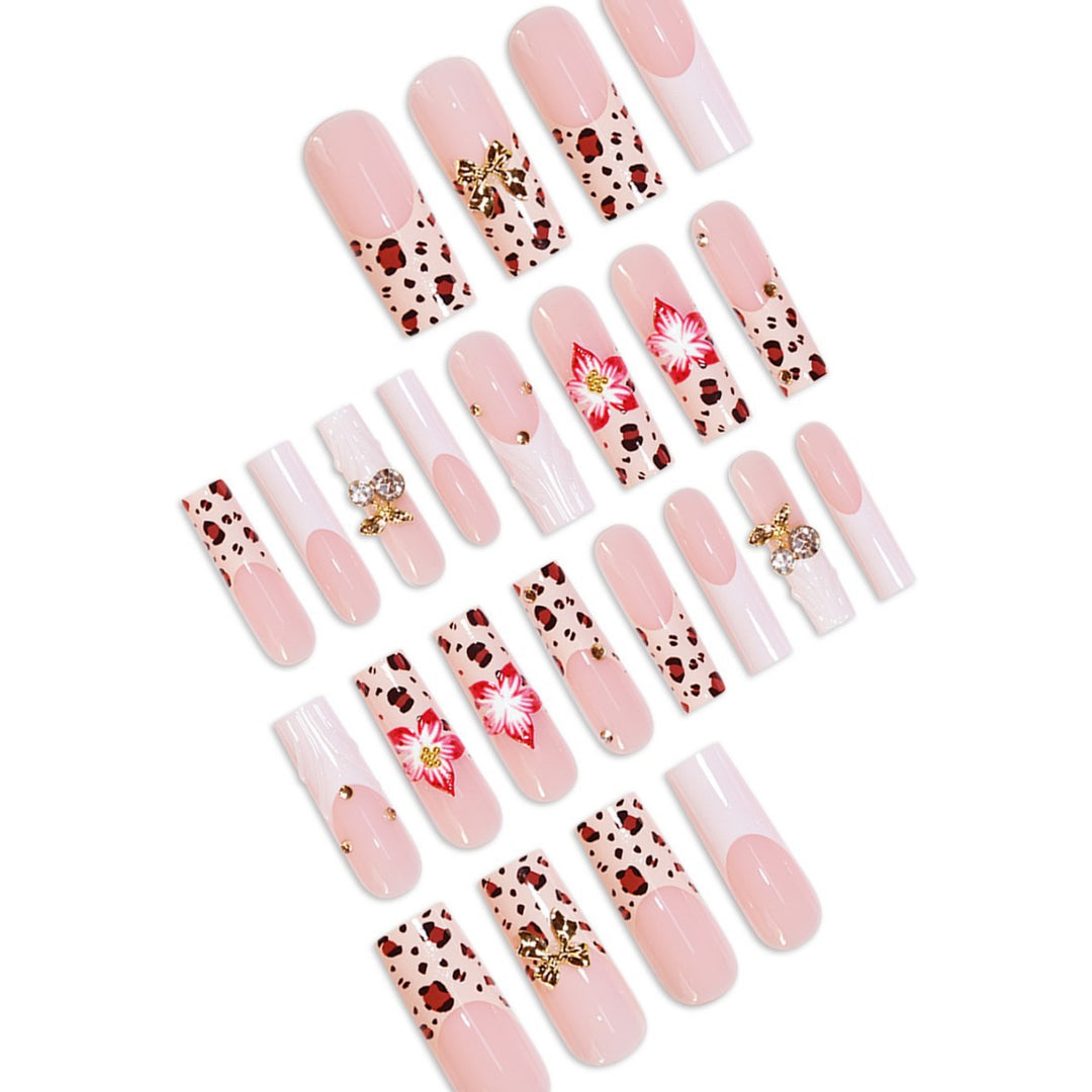Artistic 3D Floral Press-On Nail Extensions Kalsten