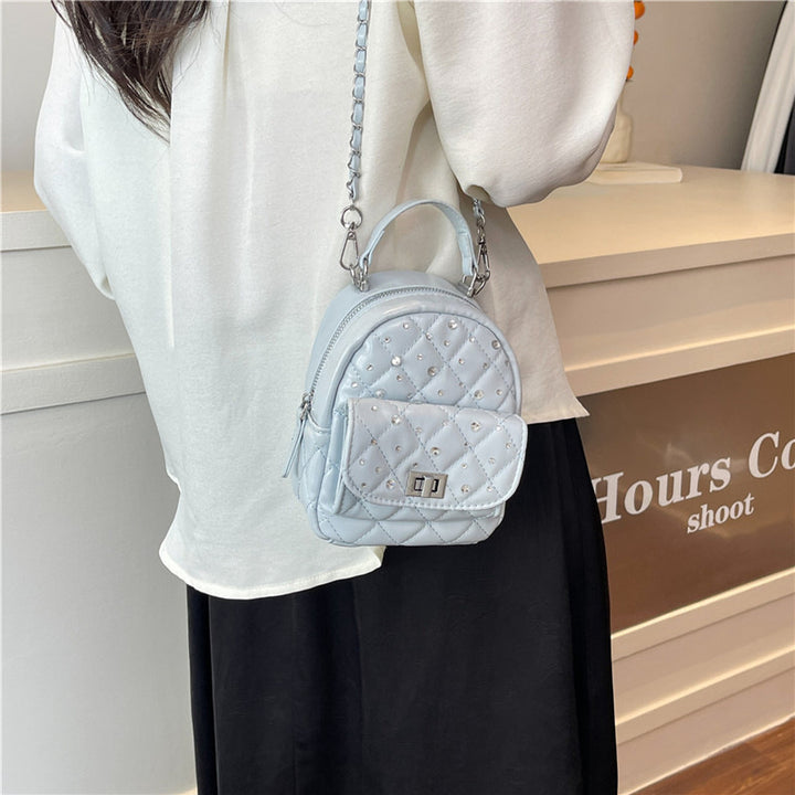 Quilted Mini Backpack with Rhinestone Accents Kalsten