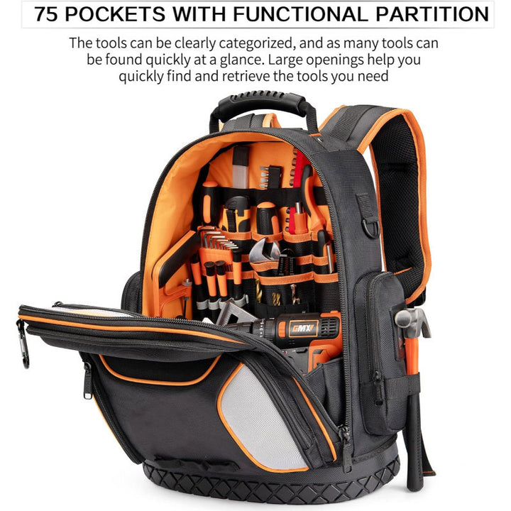 Multi-Functional Tool Backpack with Integrated Organizer Kalsten
