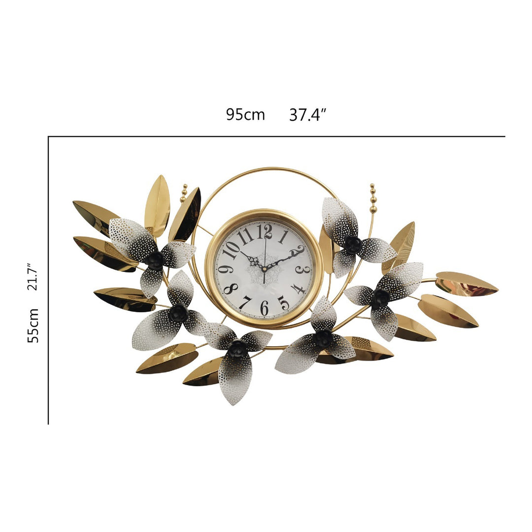 Decorative Metal Floral Wall Clock Kalsten