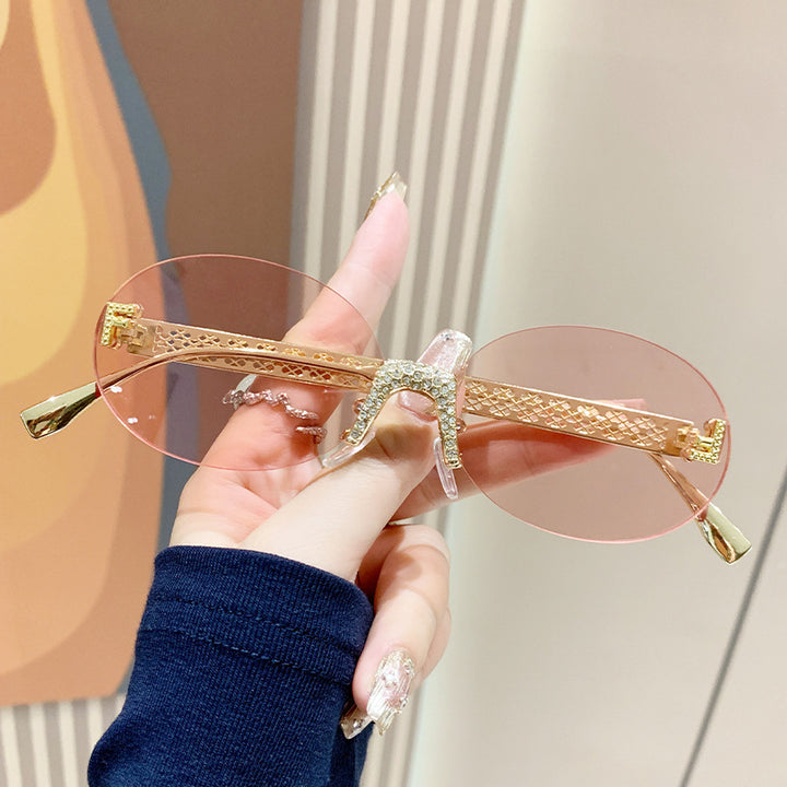 Women's sunglasses with glittering frame and oval lenses Kalsten
