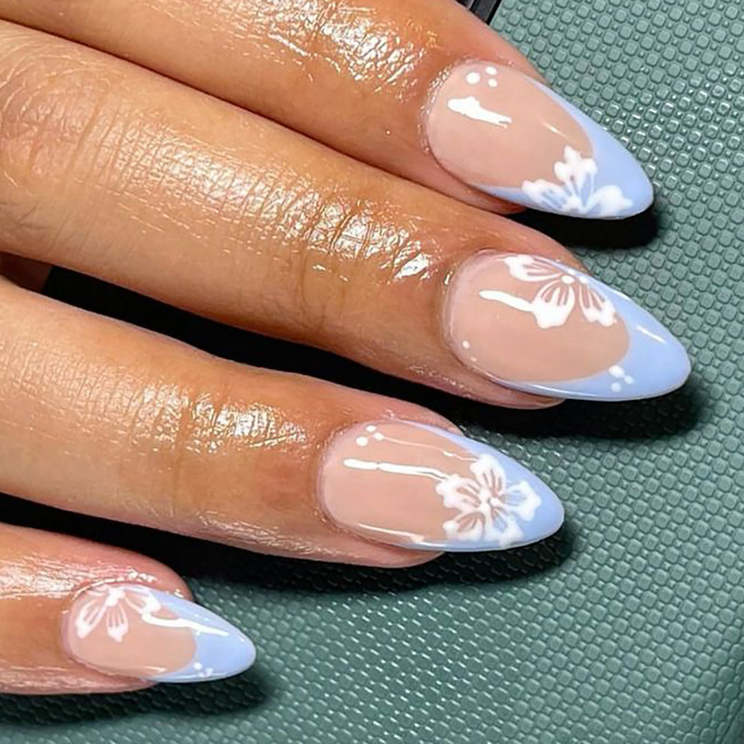 Elegant Floral-Design Stiletto Press-On Nails Kalsten