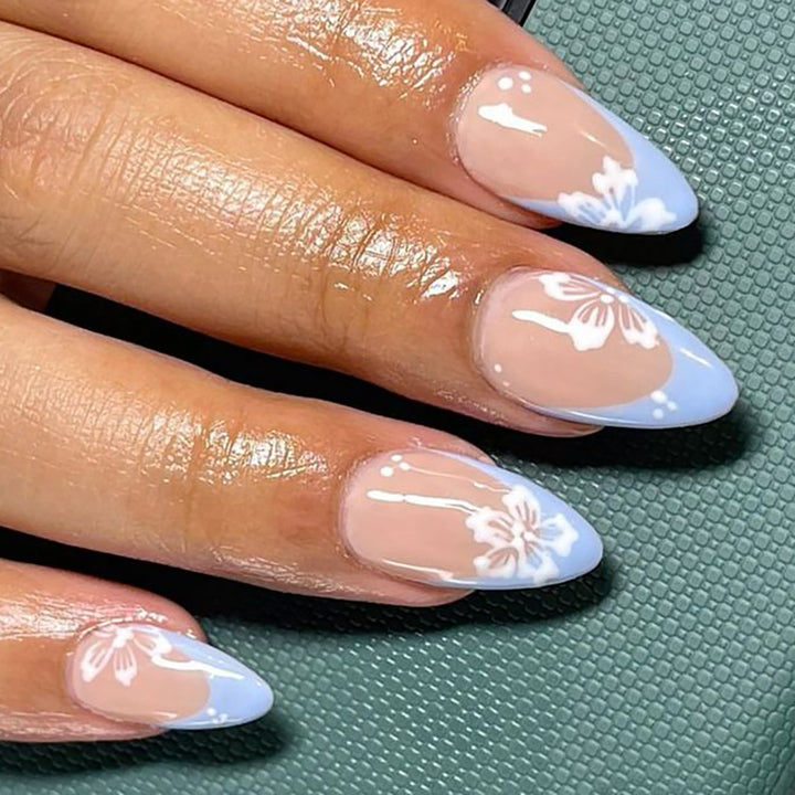 Elegant Floral-Design Stiletto Press-On Nails Kalsten