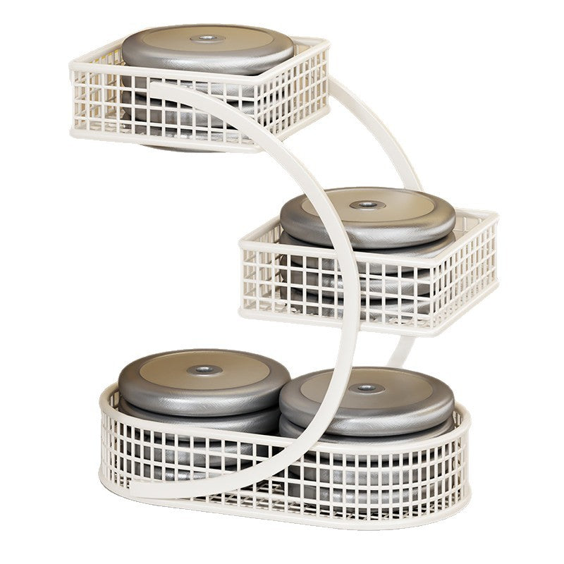 Three-Tier Curved Metal Mesh Countertop Fruit and Produce Storage Stand