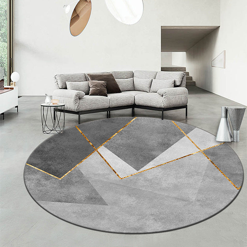 Geometric Patterned Round Area Rug Kalsten