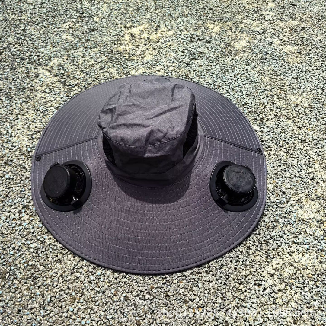 air-cooled sun hat with removable USB fans and wide neck protection Kalsten