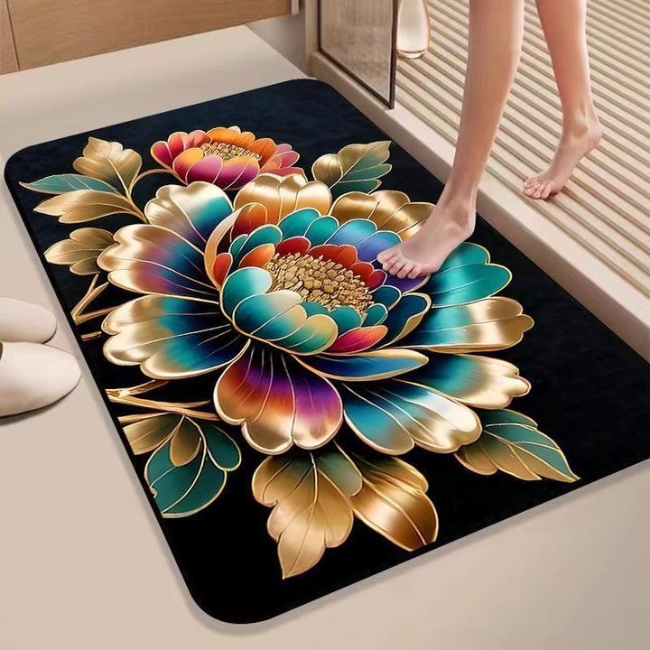 Floral Design Non-Slip Bath Mat Kalsten