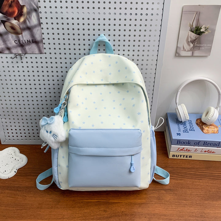 Everyday backpack with playful star design and additional front pocket Kalsten