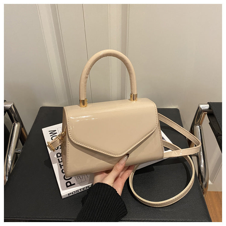 Elegant Patent Leather Handheld Satchel