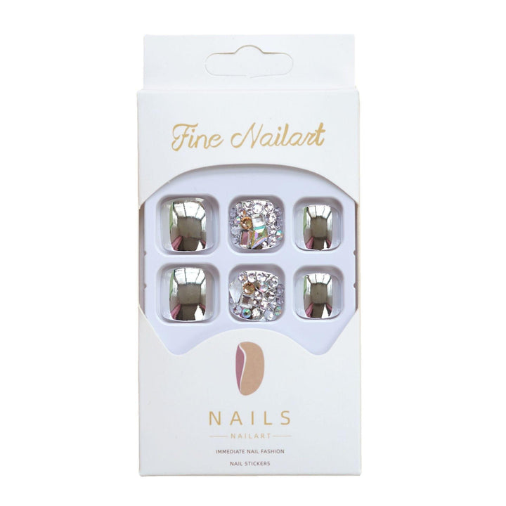 Decorative Rhinestone-Enhanced Press-On Toenails