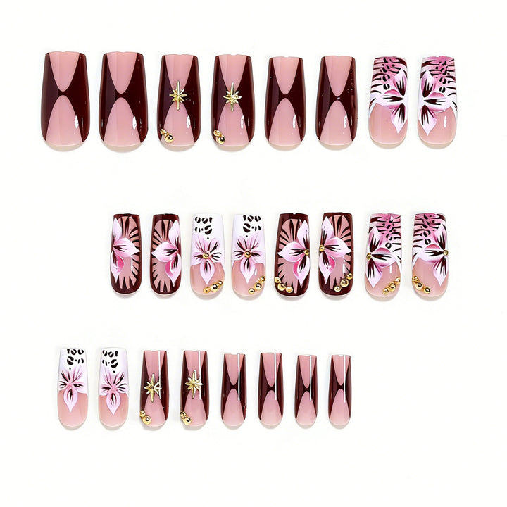 Floral-Accented Stiletto Press-On Nails Kalsten