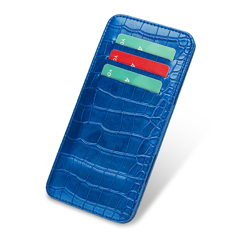 Sleek Crocodile-Embossed Leather Cardholder Kalsten