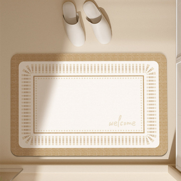 Rectangular Low-Pile Absorbent Anti-Slip Welcome Entrance Doormat