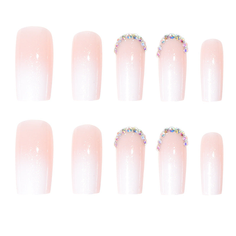 Elegant Glossy French Tip Press-On Nails Kalsten