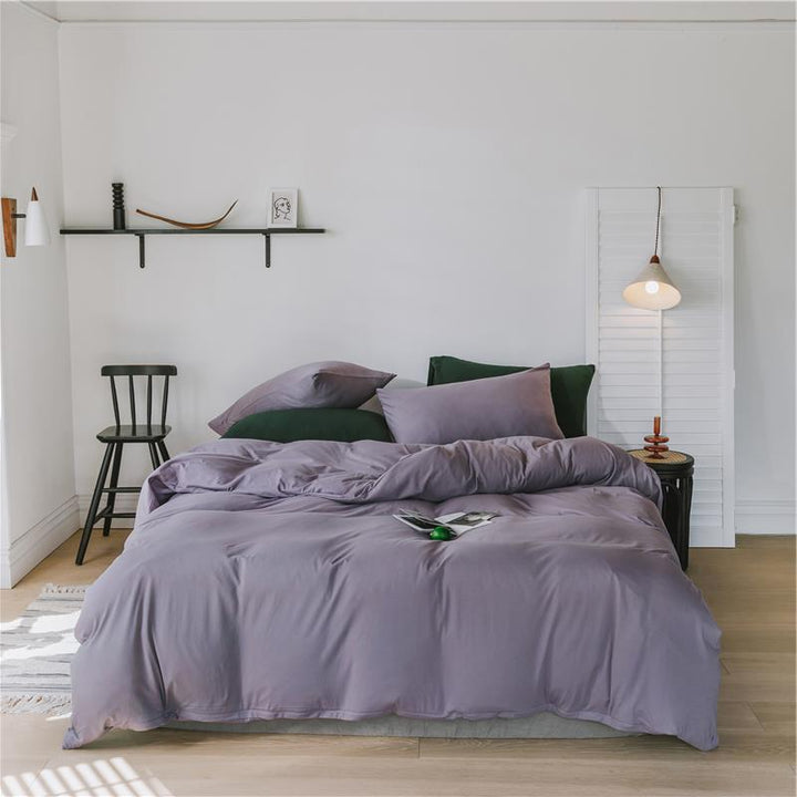 Bedding set made of breathable cotton percale with temperature-regulating processing