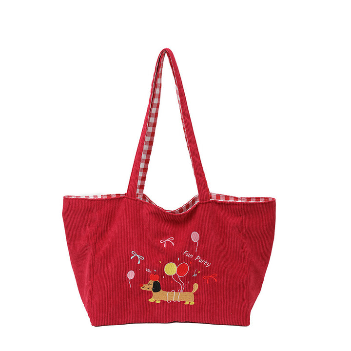 Cotton bag with playful dog motif Kalsten