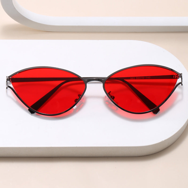 Fashionable Cat-Eye Sunglasses with Thin Metal Frame Kalsten