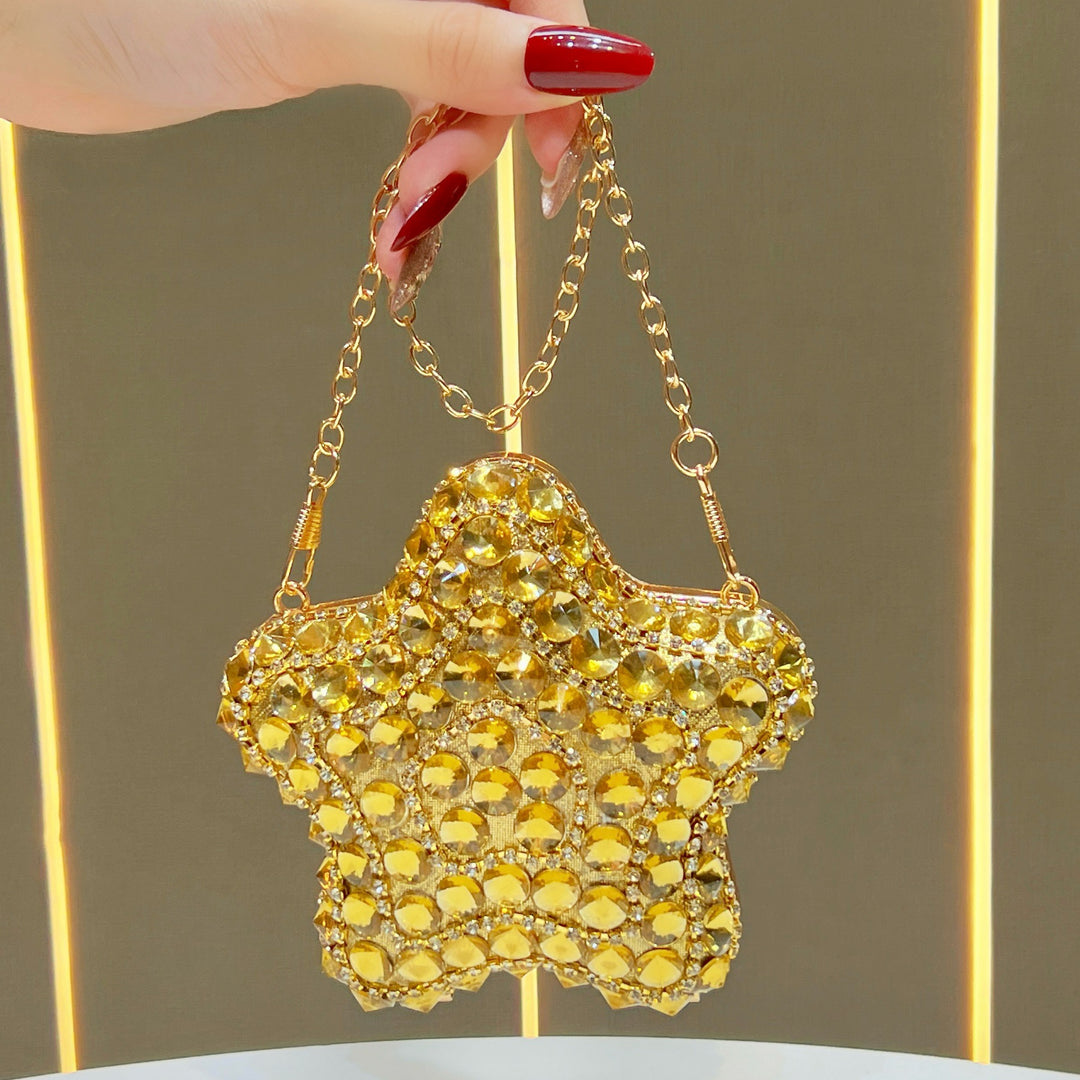 Star-Shaped Crystal Evening Handbag