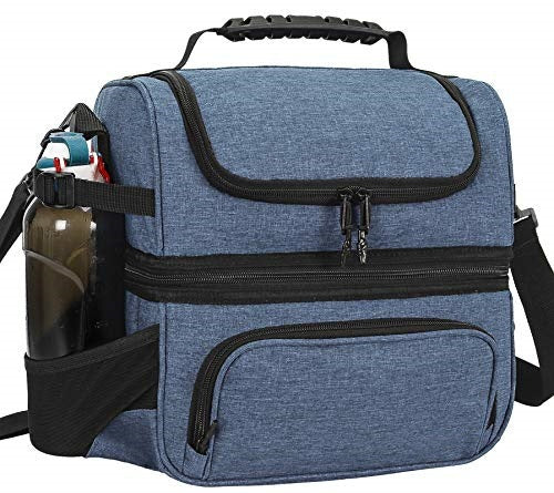 Insulated Lunch Bag with Multiple Compartments and Bottle Holder Kalsten
