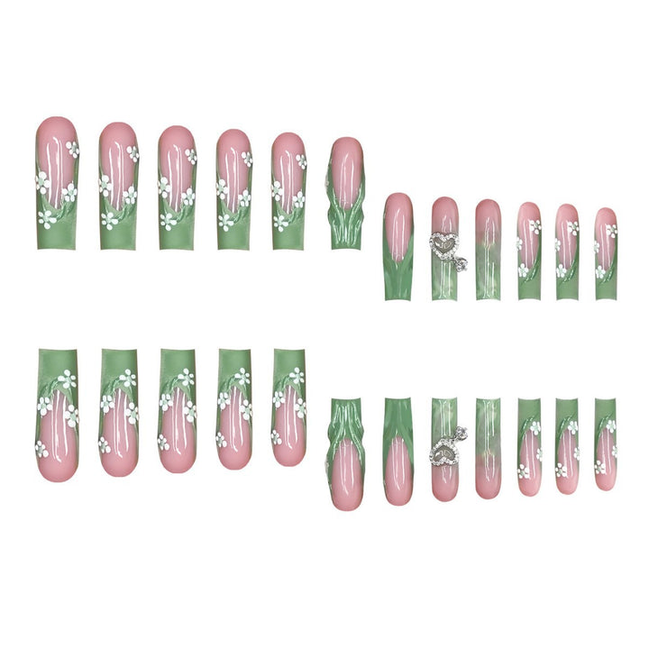 Decorative Floral Acrylic Nail Set Kalsten