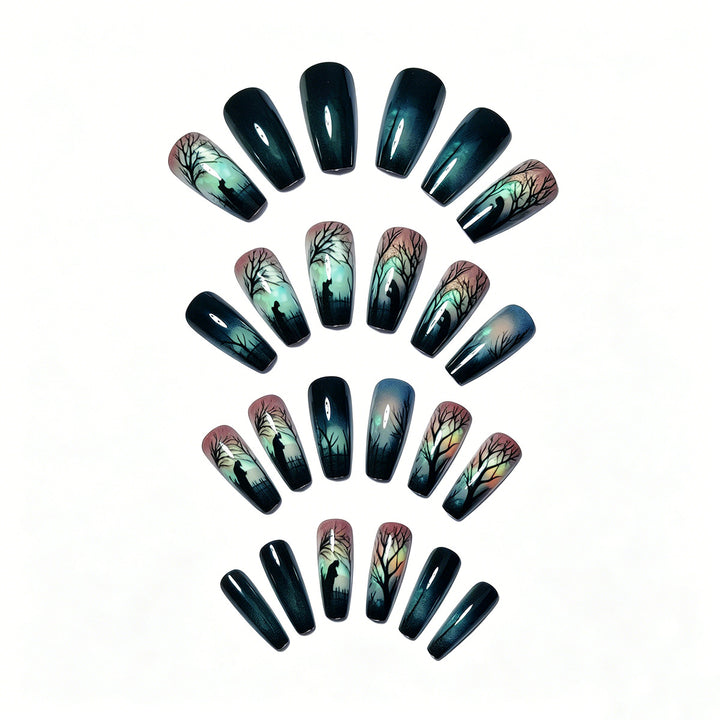 Artistic Night Scene Nail Art Kalsten