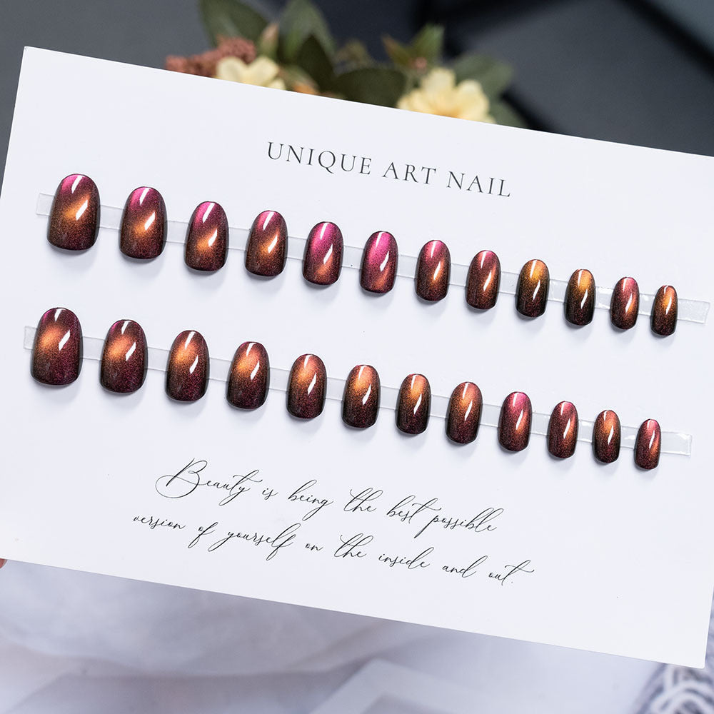 Glossy Long-Lasting Press-On Nail Set