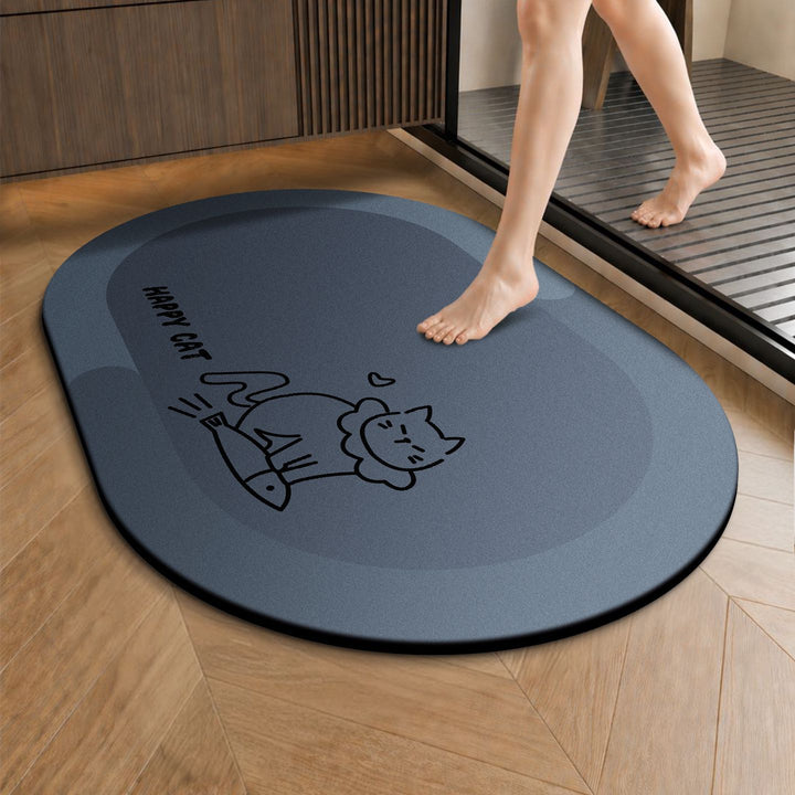 Funny Cartoon Cat-Themed Anti-Slip Bath Mat
