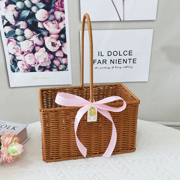 Chic Woven Handbag with Pearl Accent Kalsten