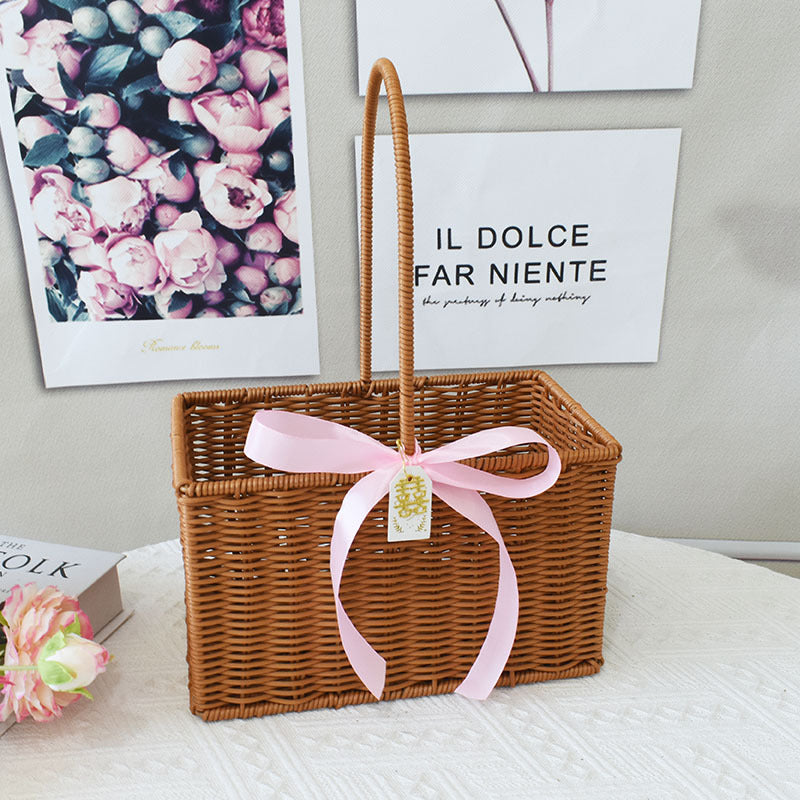 Elegant Handcrafted Rattan Tote Basket Kalsten
