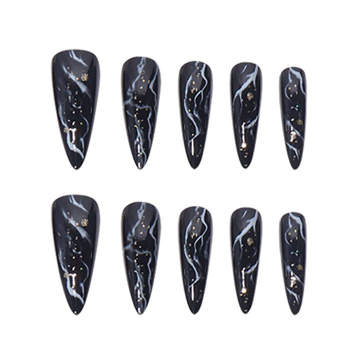 Elegant Marble Effect Press-On Nails Kalsten
