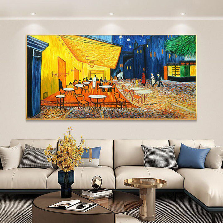 Vintage Café Scene Canvas Art