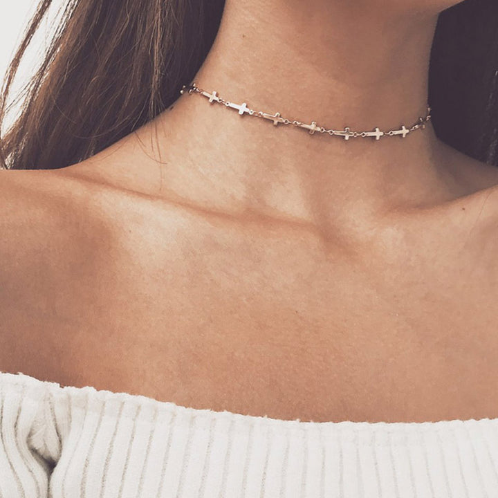 Minimalist Cross Design Chain Necklace Kalsten
