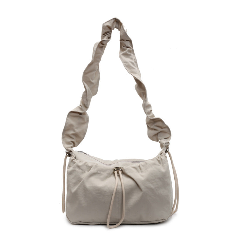 Ruffled Strap Handheld Tote Bag