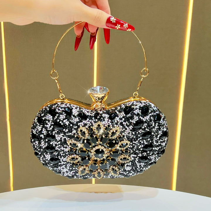 Ornate Crystal-Embellished Evening Clutch